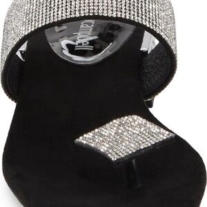 Glamorous Black and Rhinestone Jeffrey Campbell Women's Sandals